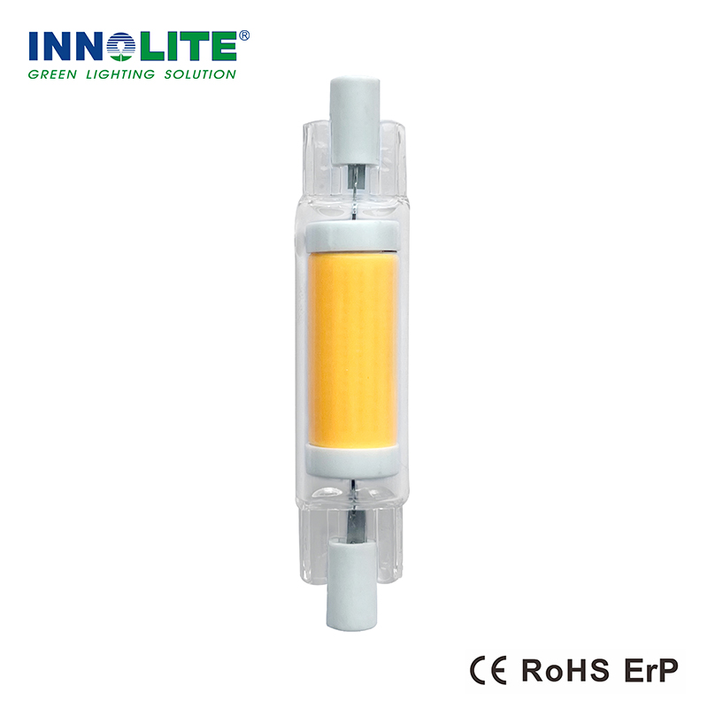 Dimmable No Flicker LED R7S Glass COB Tube 78mm 4W