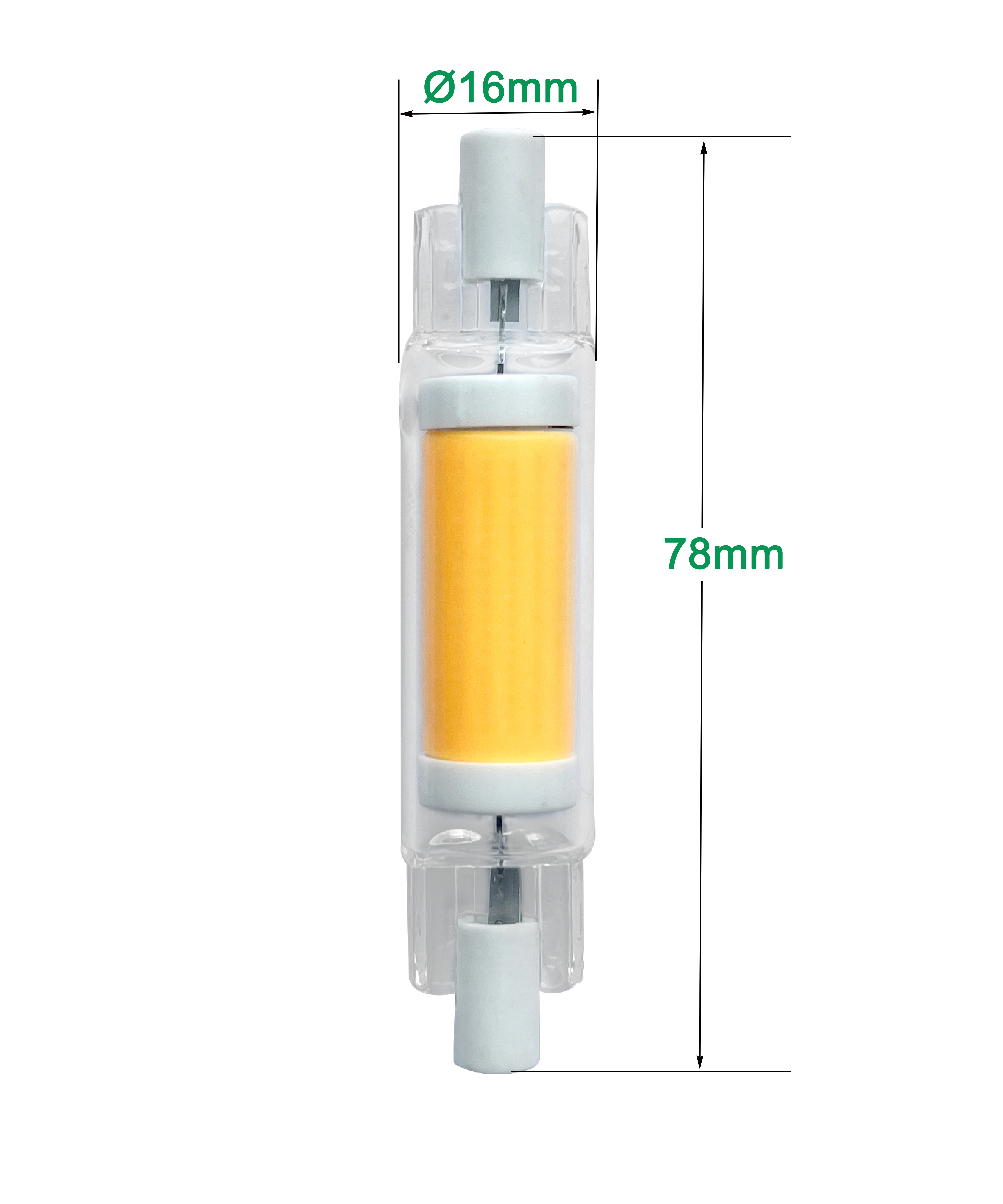 Dimmable No Flicker LED R7S Glass COB Tube 78mm 4W