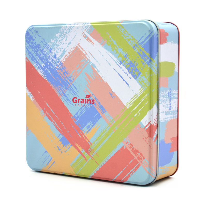 China Factory Custom Square Cookie Tin Box manufacturer