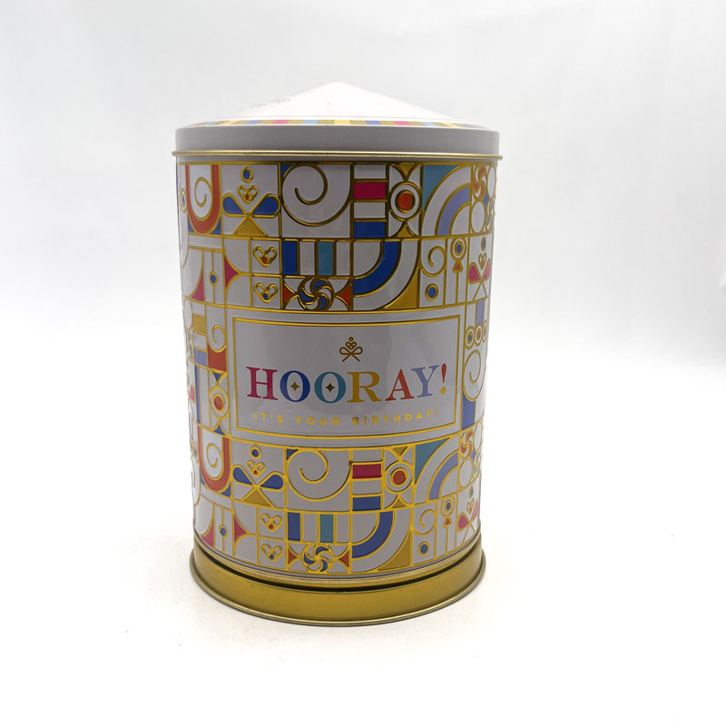 Custom Printed Round Carousel Rotated Biscuit Cookie Musical Gift Package Tin Box