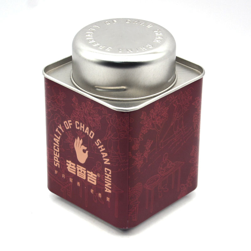 Loose Tea Tin Container Small Tea Caddy With Double Lids
