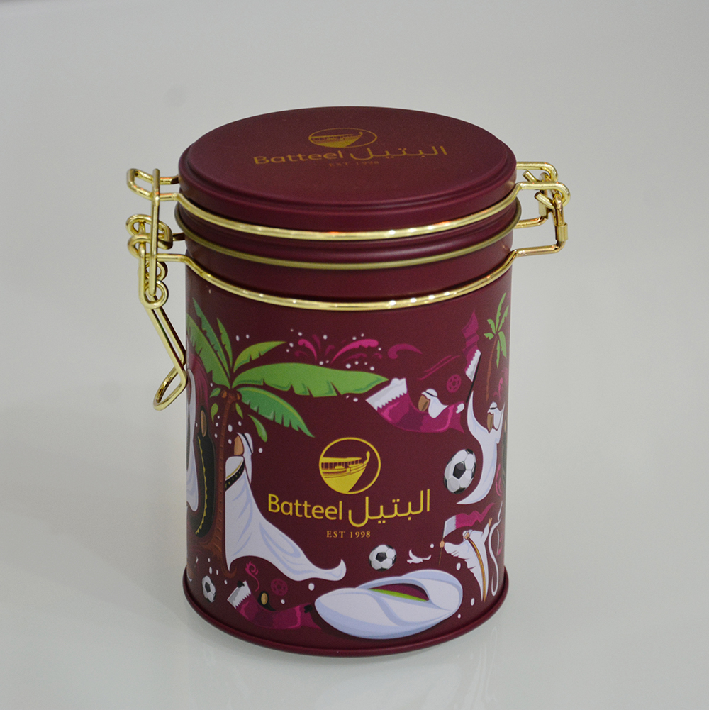 Metal Tin Container Tea Coffee Cookie Round Square Tin Canisters With Latch lids