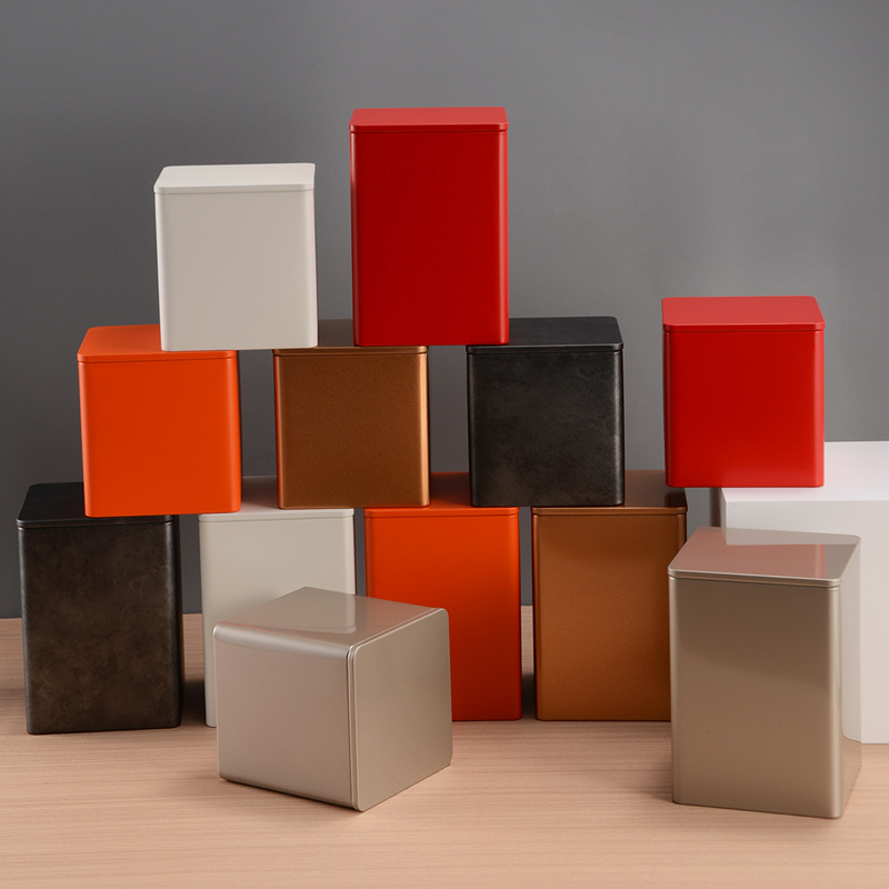 SZM Square Tin Box Tea Tean Tian Box Airtight Tea Canister