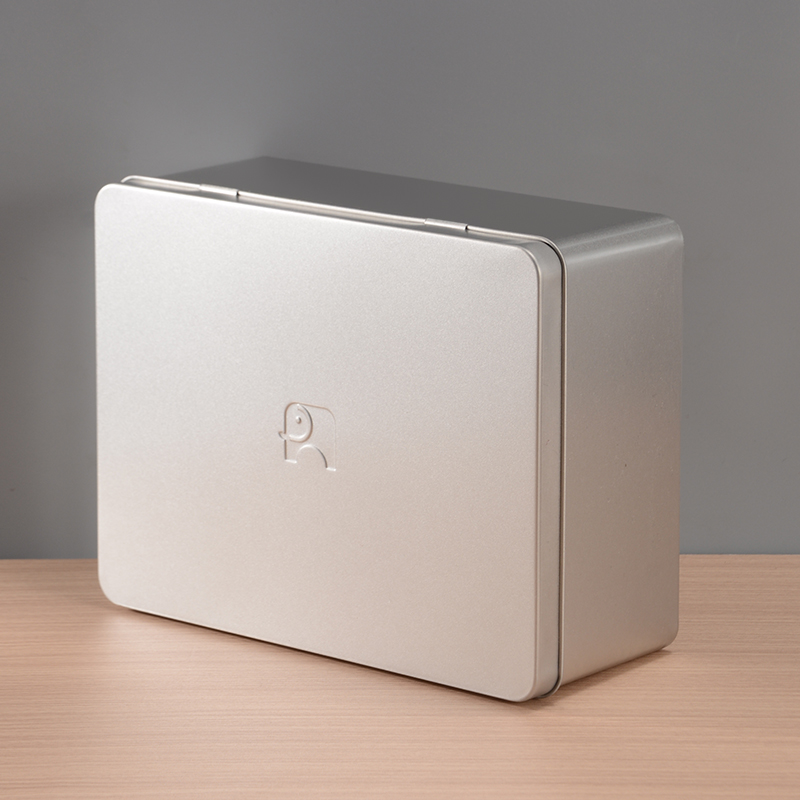 Custom Glossy Silver Metal Box