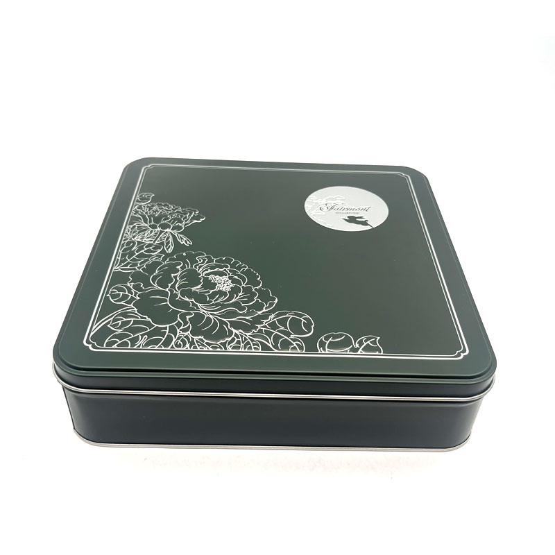 China Factory 235-235-60mm Rectangle Metal Candy Sweet Tin Box Custom Tea Storage Cookie Tin Box manufacturer
