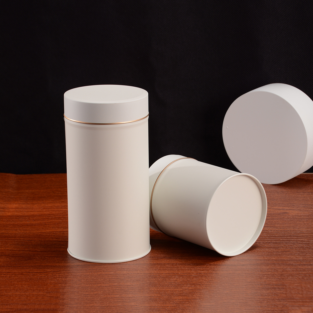 Food Grade Cylinder Tea Tin Box Packaging For Tea