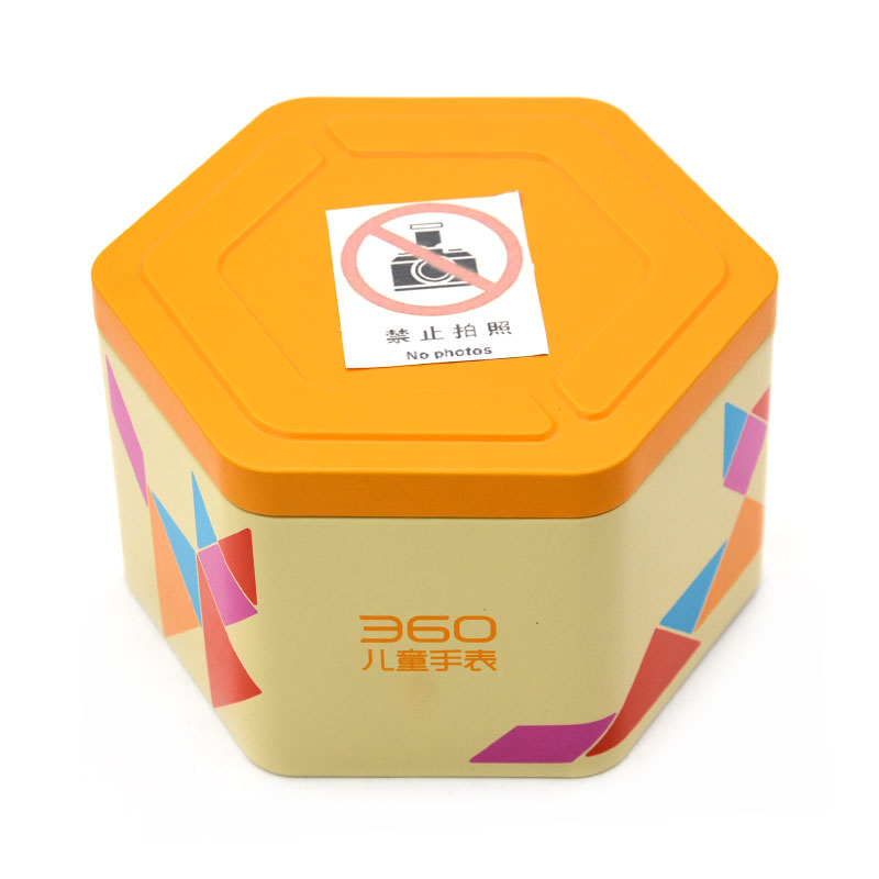 Custom CMYK Hexagonal Metal Box Candy Chocolate Tin Box