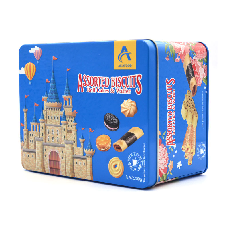 Custom China Supplier Rectangle Biscuit Tin Box
