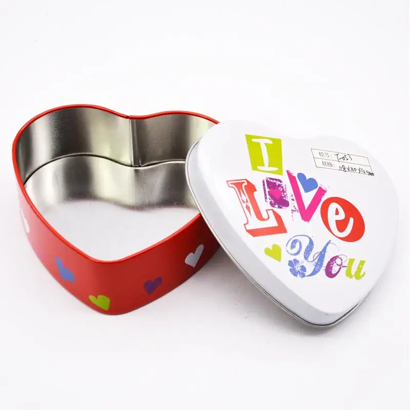 Valentine's Day Heart Shaped Chocolate Food Grade Tinplate Tin Box