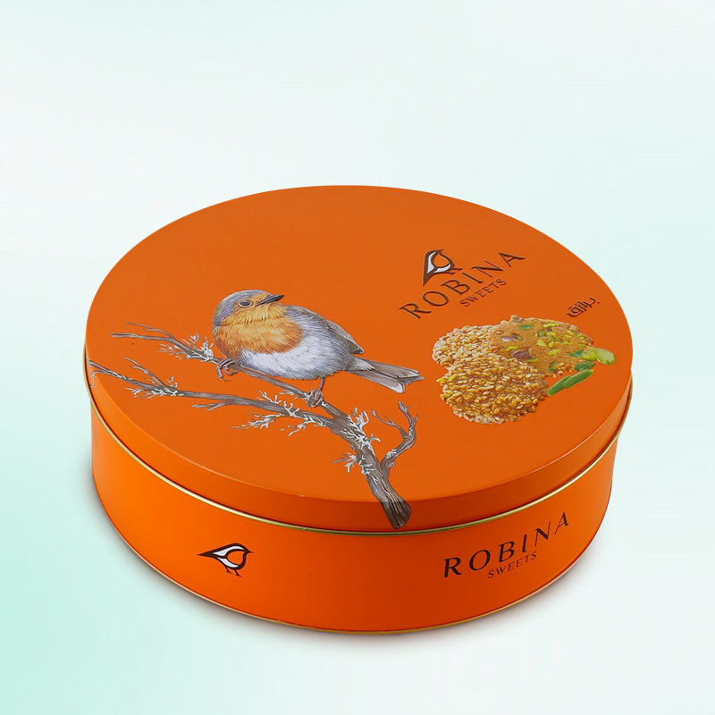 Custom Printed Food Grade Round Cookies Tin Box