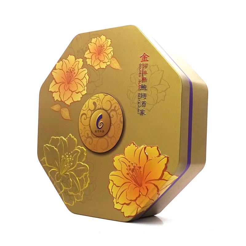 Custom Octagon Shape Tin Gift Box