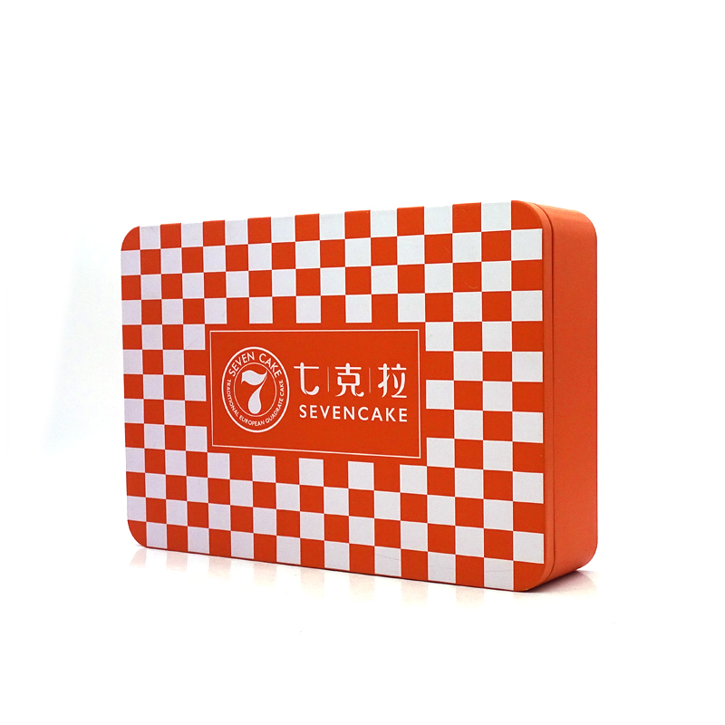 Custom Rectangle Biscuit Tin Box With UV Printing on Lid