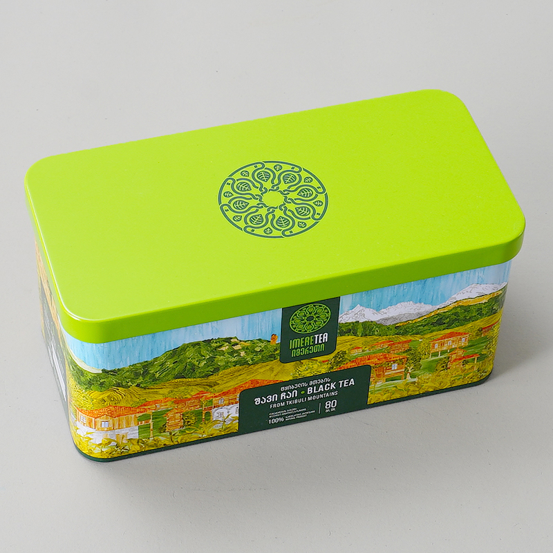 Custom Printed Rectangular Tea Packaging Tin Box