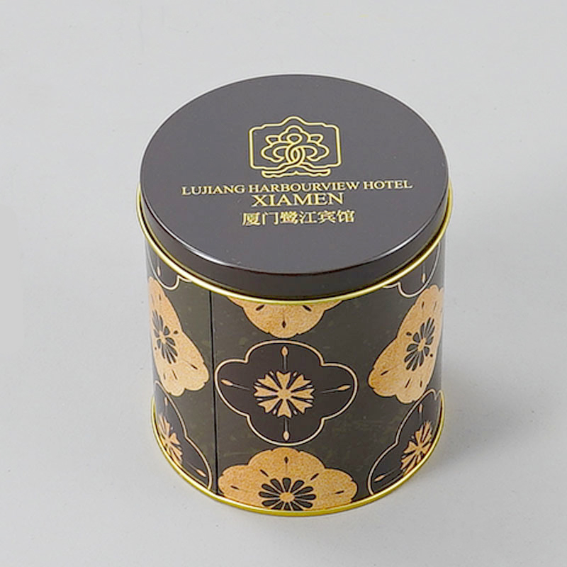 Custom printed round metal tin box packaging