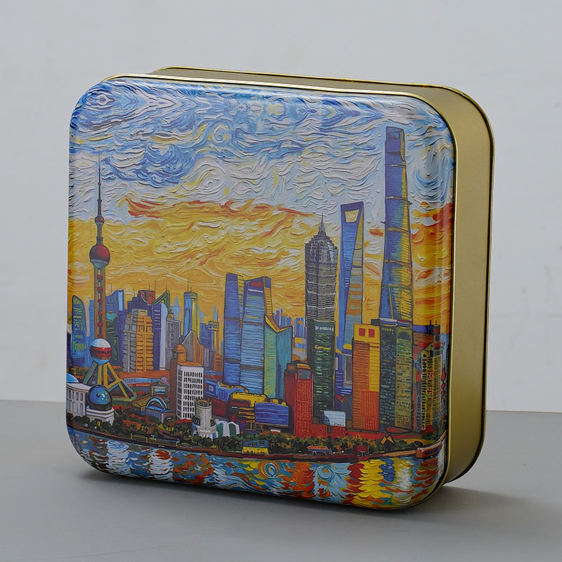 Custom Printed Square Tin Box Metal Packaging