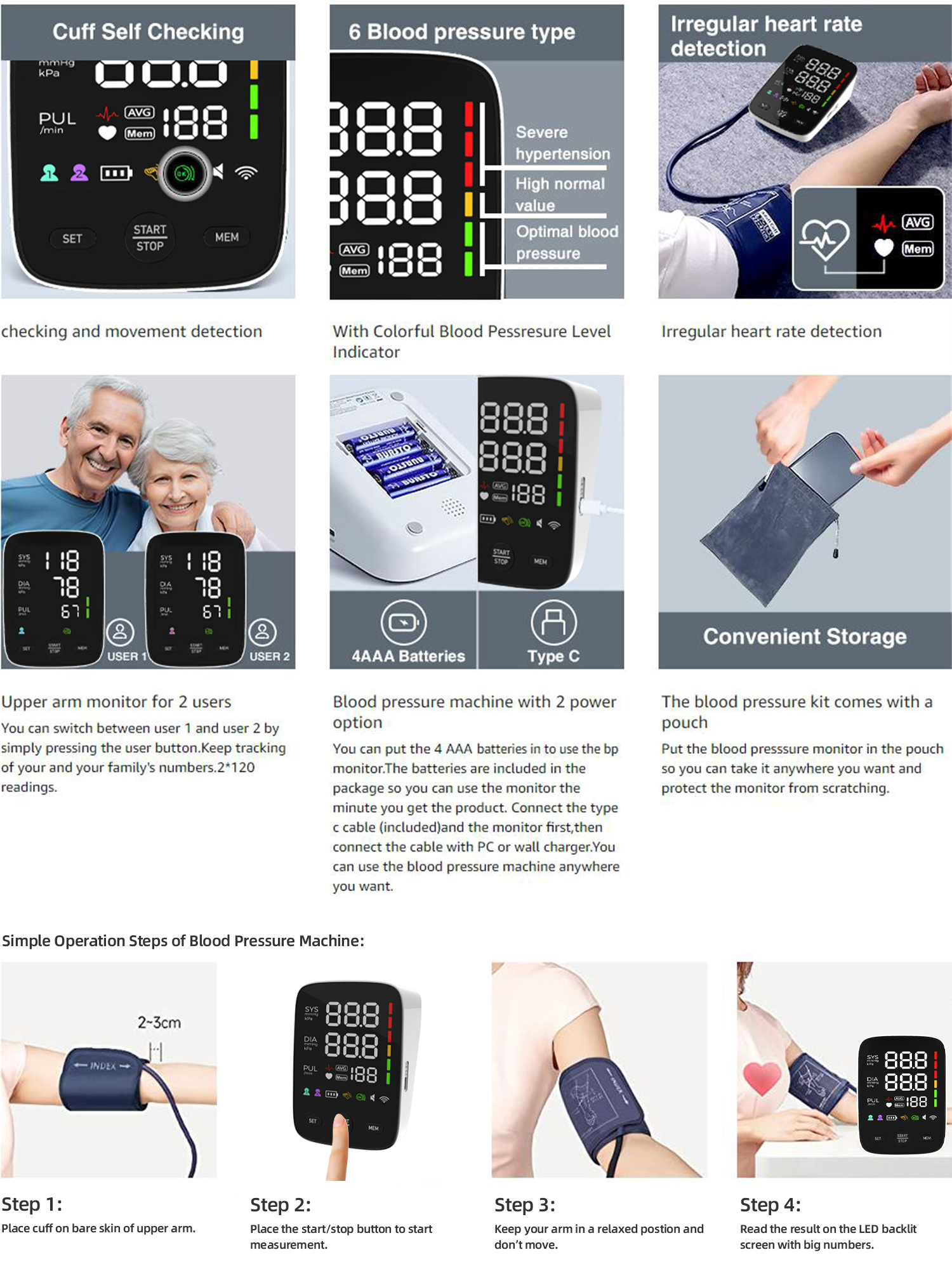 Rechargeable Upper Arm Blood Pressure Machine, China Upper Arm Blood Pressure Machine Factory, Blood Pressure Digital Machine Hospital Home,China HD LED Screen BP Monitor Factory, Upper Arm Type Sphygmomanometer Supplier, China LED Screen BP Monitor Wholesales