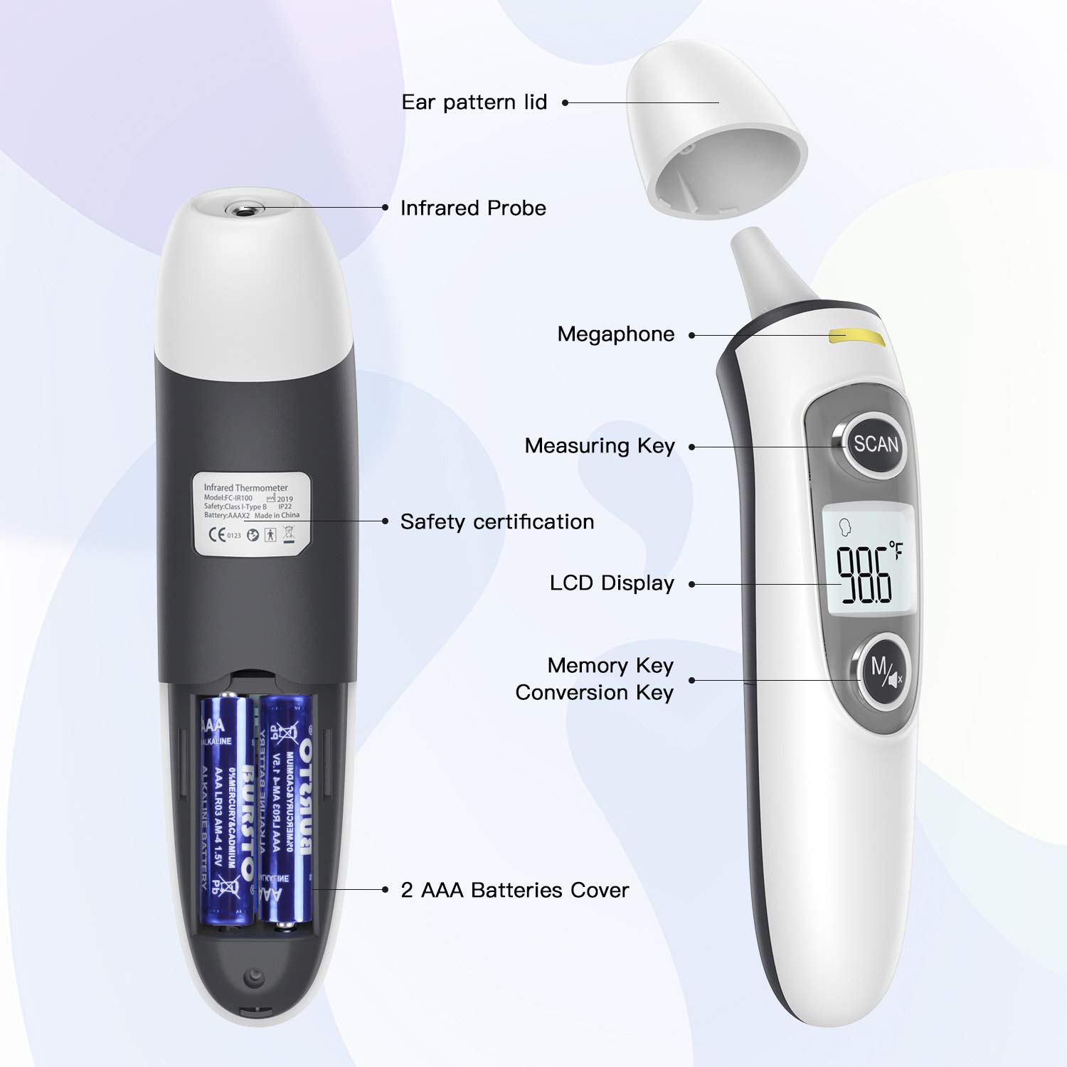 Three-color reminder thermometer,China Digital infrared thermometer, China Thermometer factory,China Digital infrared thermometer manufacturer, China Digital infrared thermometer supplier