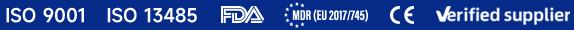 ISO 9001, ISO 13485, FDA, MDR, CE Certified.