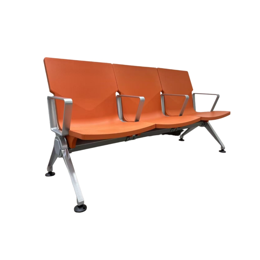 Durable airport seating 3 seater chair injected PU comfortable LS-S08