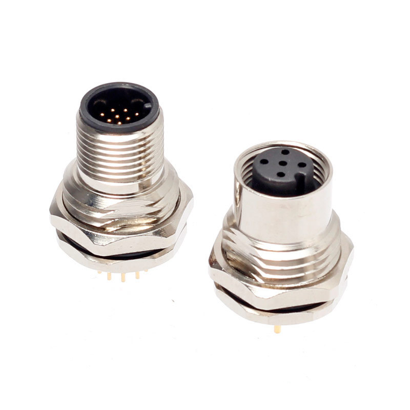 M12 3 4 5 6 8 12 17 Connettore di montaggio pannello PWB Dritto