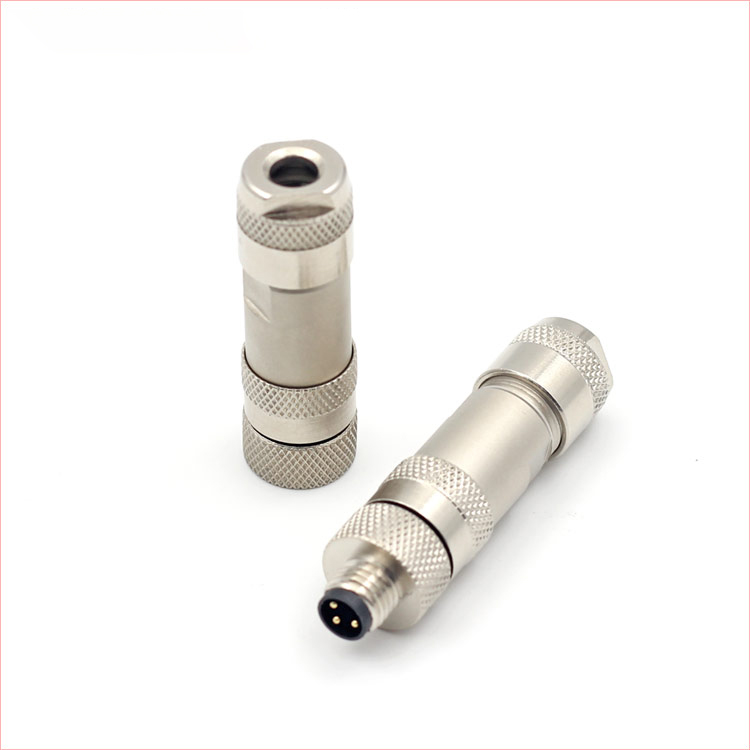 M8 A-kodad hane avskärmade fälttrådbara kontakter