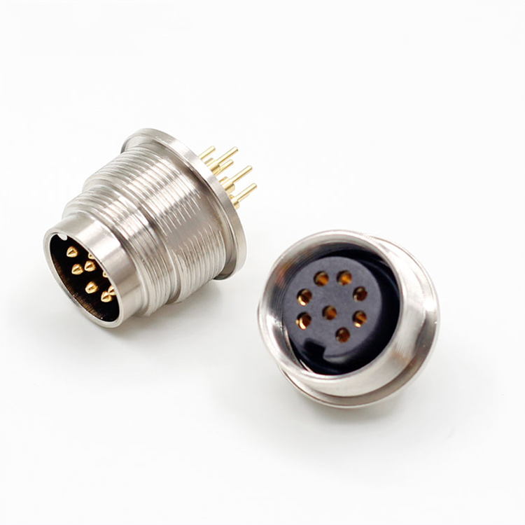 M16 male female panel mount pcb socket