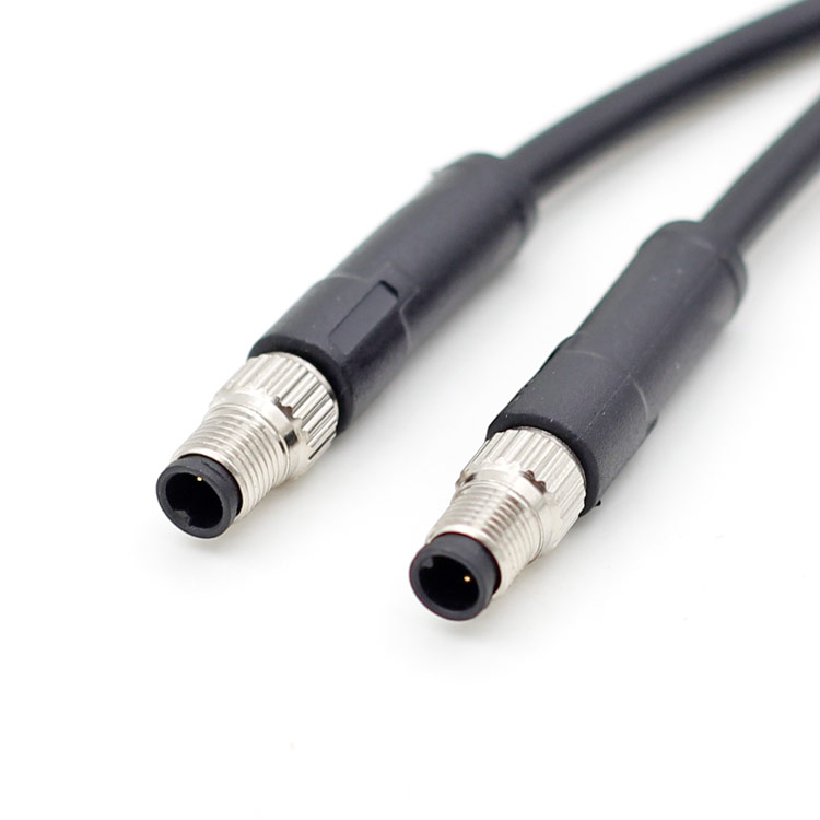 M5 A-coding male female straight cable