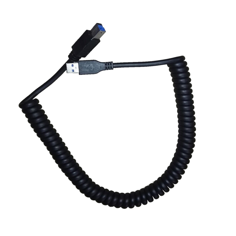 Schwarzes USB 3.0 Spiralkabel