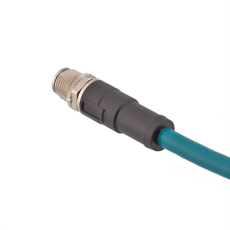 M12 4 par torcido 8 core x Cabo masculino codificado