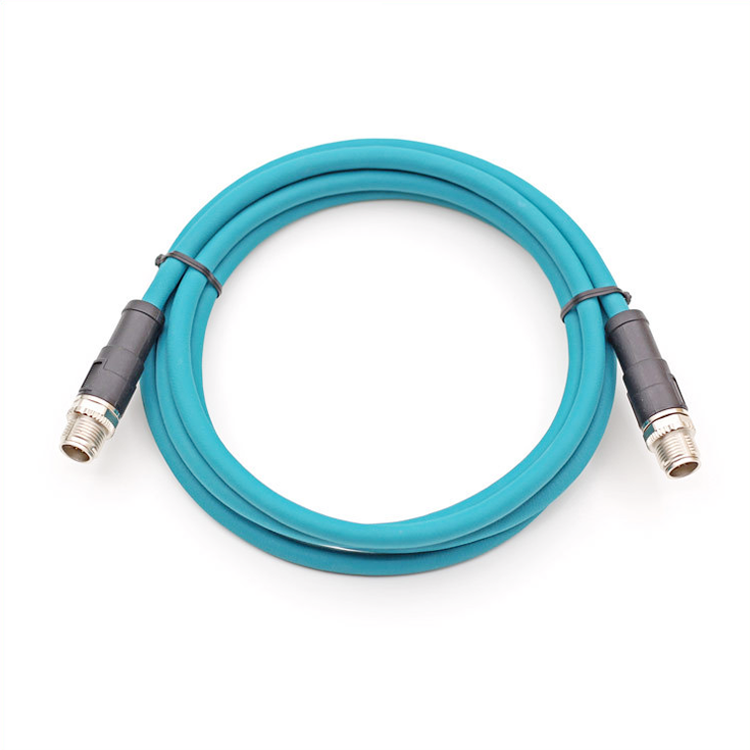 M12 4 pares Twisted 8 Core X Cable codificado Cable Masculino