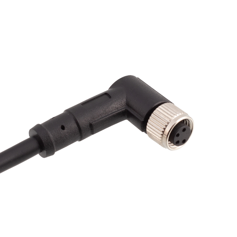 M8 4-pins vrouwelijke haakse kabel