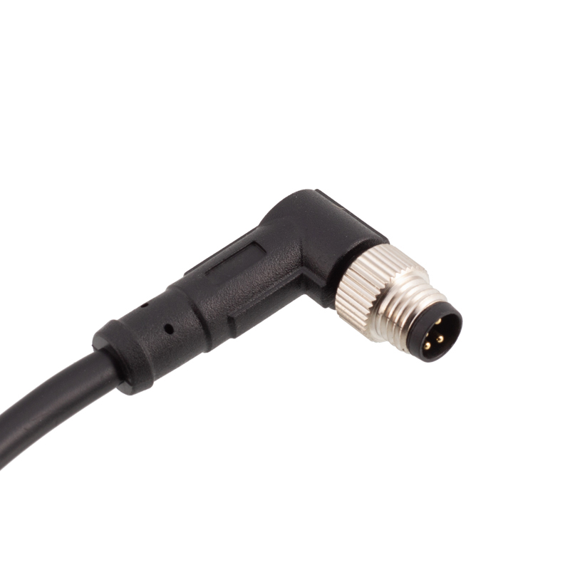 M8 4-pins mannelijke haakse kabel