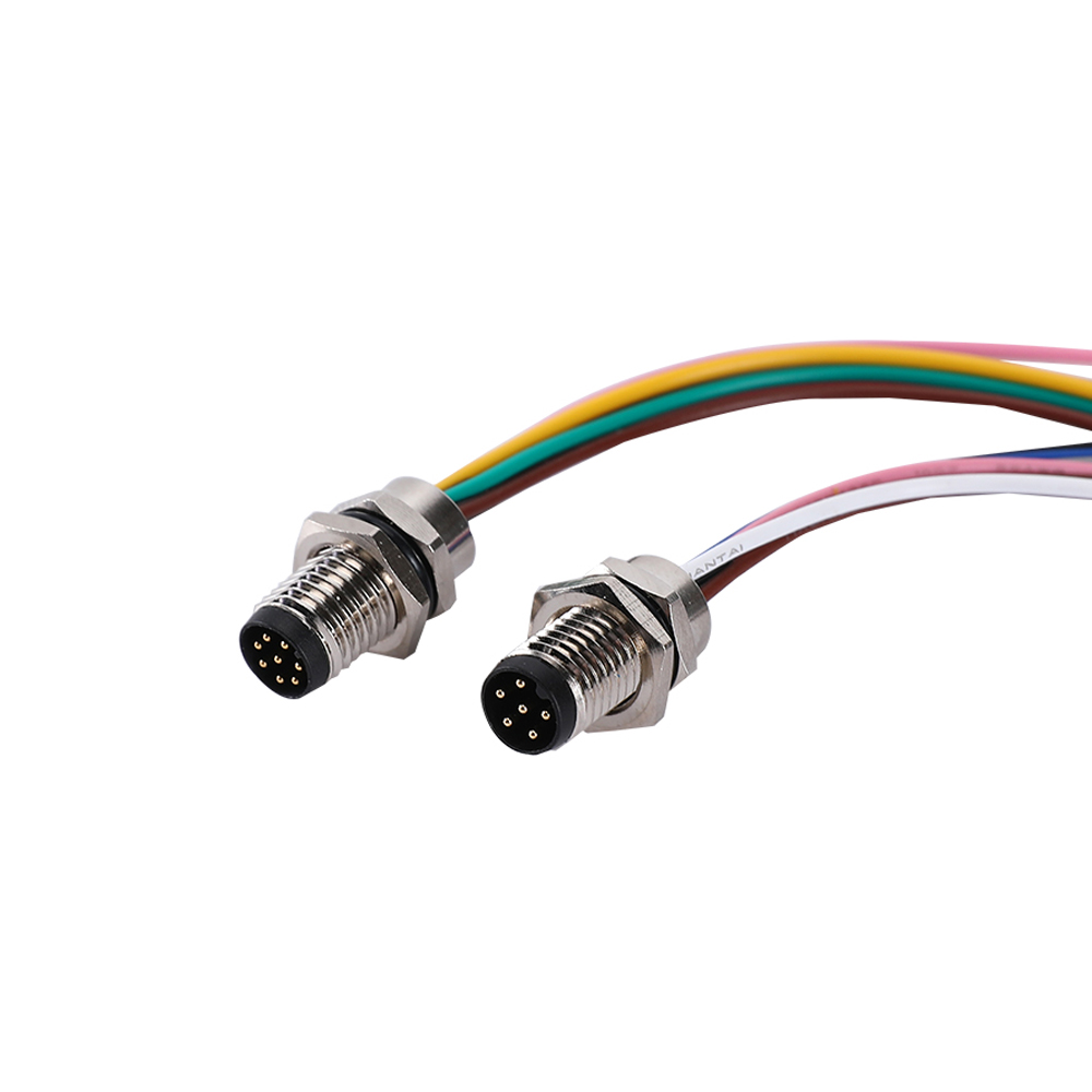 M8 8-pins mannelijke losse kabelconnector voor paneelmontage