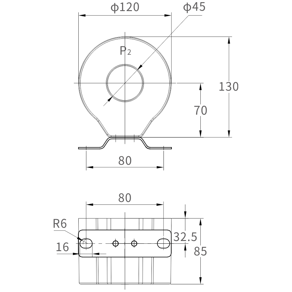 LDZC-Φ45/Φ120*H Type Current Transformer Specifications and Dimensions 