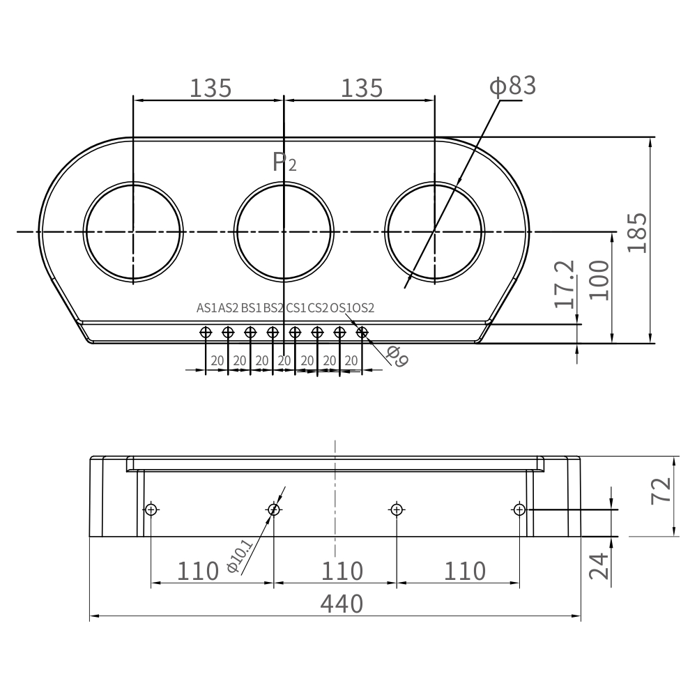 LSY135-Φ83-H70 Current Transformer Specifications and Dimensions