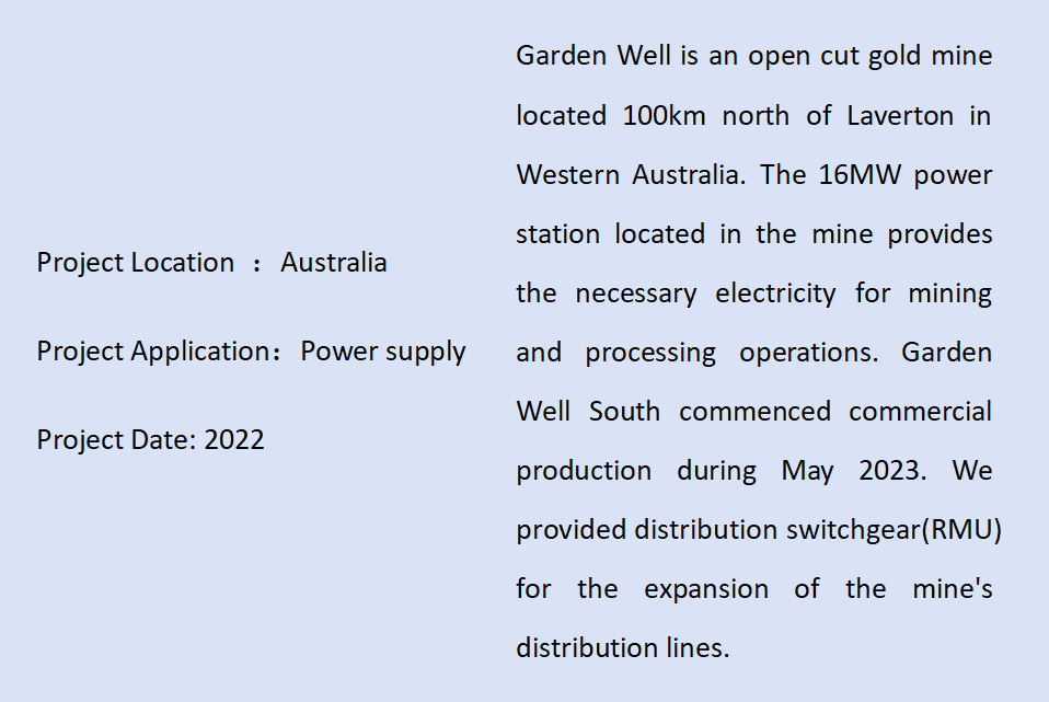 Garden Well Gold Mine Power supply Project in Australi