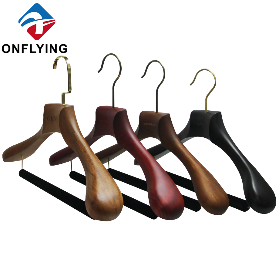 ビーチウッドパーソナライズされた高級木製スーツハンガー工場メーカー