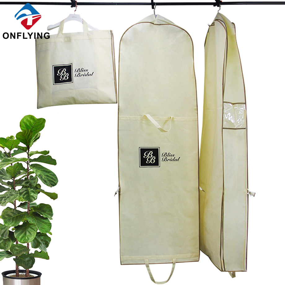 大規模な豪華なカスタム織られていないブライダルドレスジップロックバッグファクトリーチャイナ