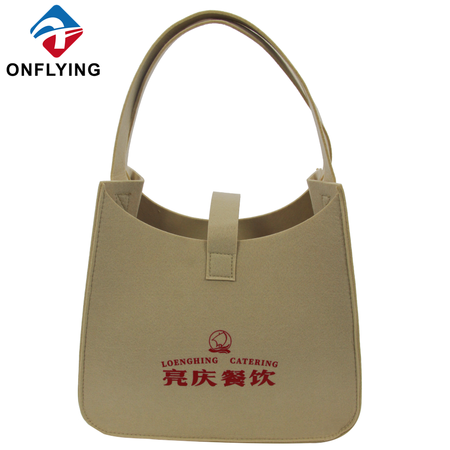 Beigeキャリープロモーションカスタムギフトフェルトバッグ卸売メーカー