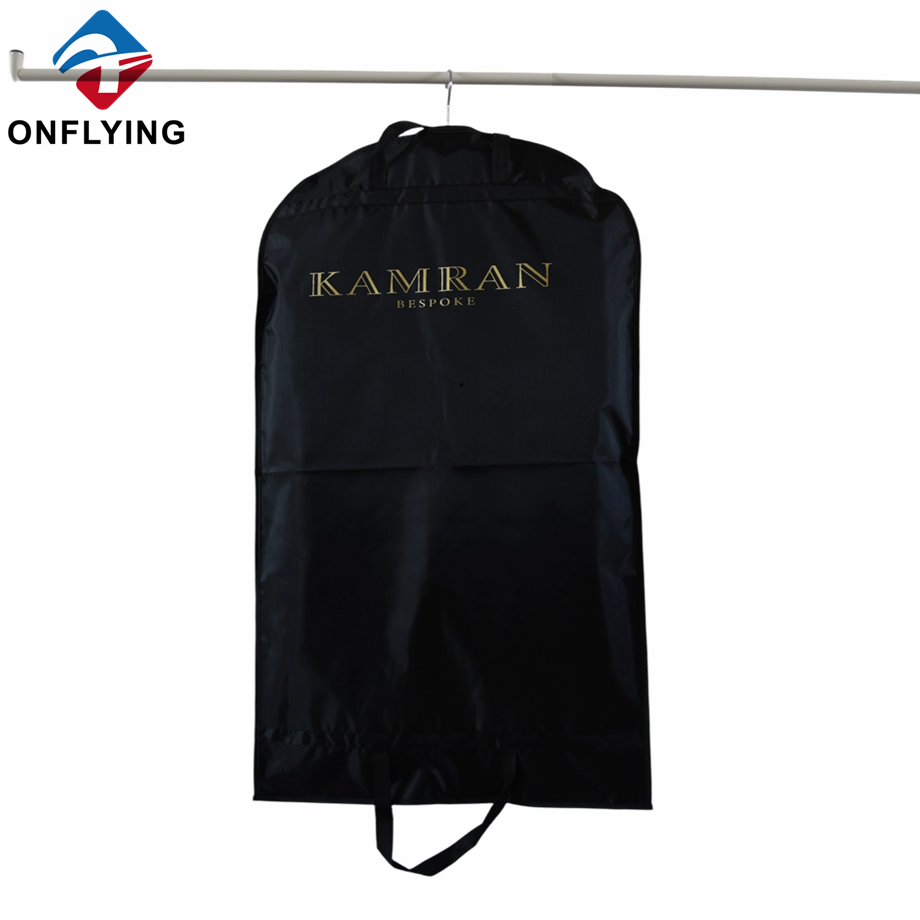 カスタムガーメントブラックポリエステル防水スーツジッパーバッグファクトリーチャイナ