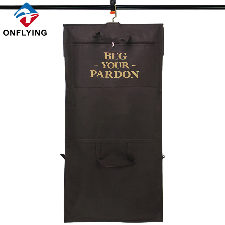 ホットセールエコフレンドリーブラウンカバーガーメントカスタムスーツバッグファクトリーメーカー