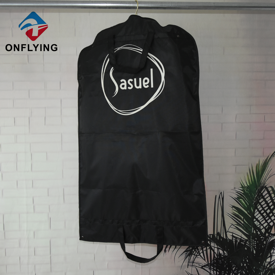 ホットセールカスタム耐久性再利用可能なブラックスーツコート衣服袋中国のサプライヤー