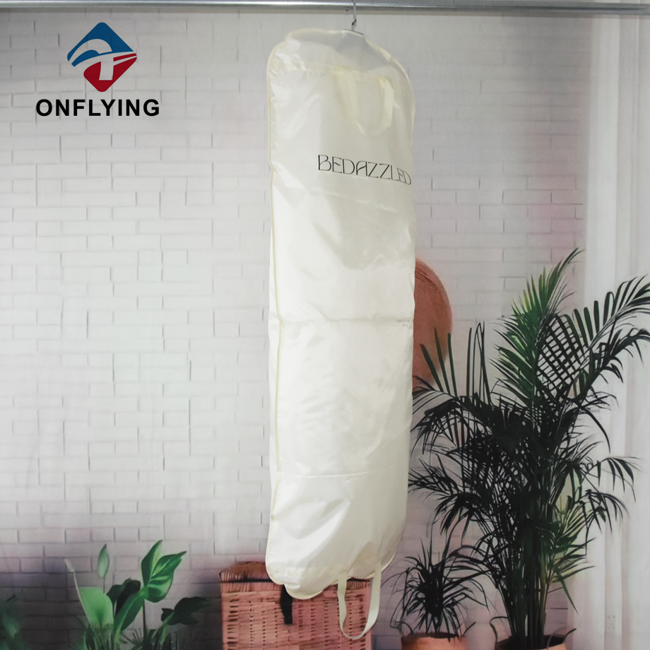 カスタムロゴウェディングドレスブライダルガウンポリエステルガーメントバッグチャイナファクトリー