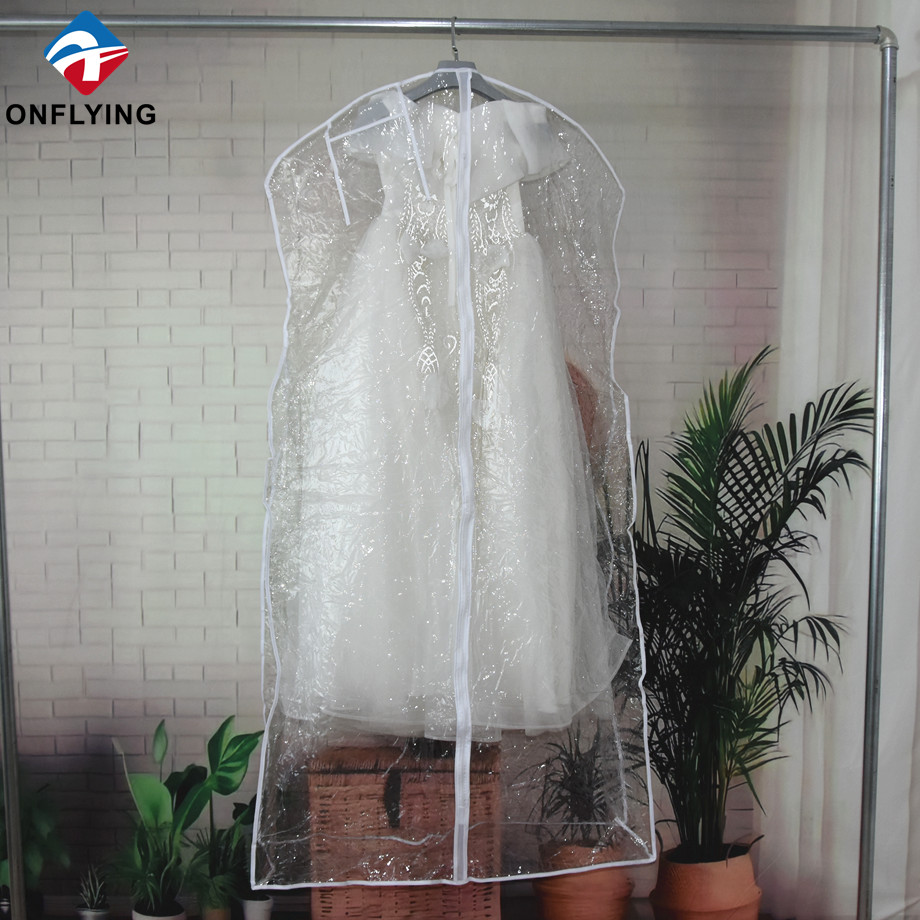 長い尾を備えた透明なダストプルーフの大きなドレスは透明なPVCバッグ工場中国
