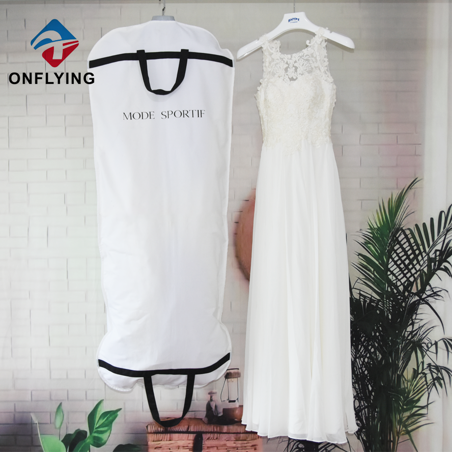 最高品質のカスタムホワイトコットンレディーズガーメントドレスバッグ中国メーカー