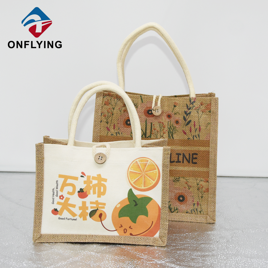 豪華な耐久性のある環境にやさしい再利用可能な再利用可能なジュートバッグ中国メーカー