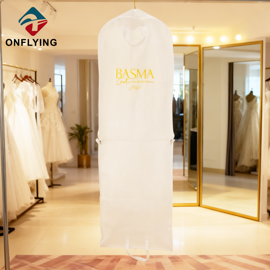 高級カスタム通気性の長いウェディング ドレスの衣服カバー中国工場