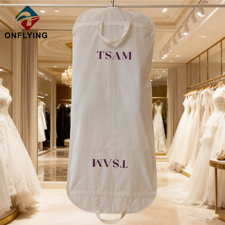 ウェディング ドレス中国工場用のハイエンドの環境に優しいダスト コットン バッグ