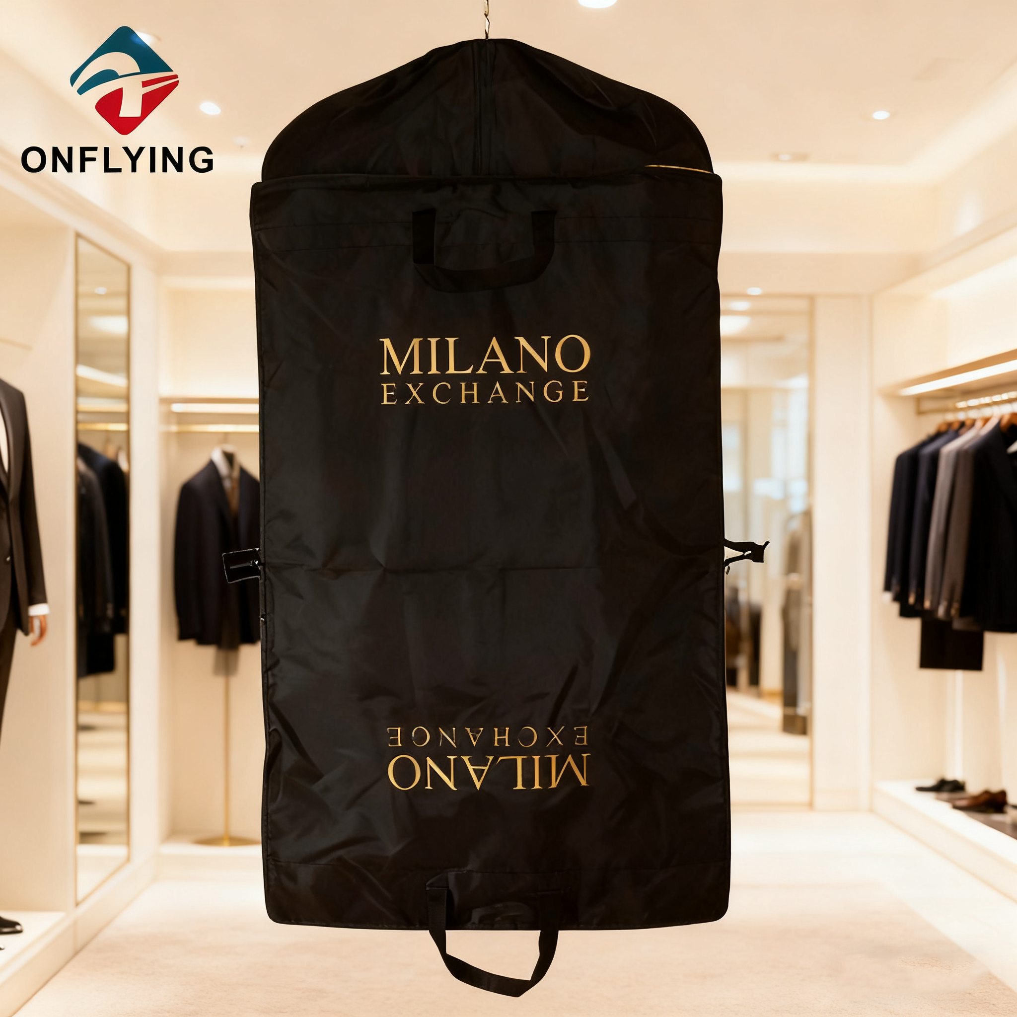 Usine de Chine de sac pliable de costume de vêtement de voyage de polyester durable fait sur commande de luxe