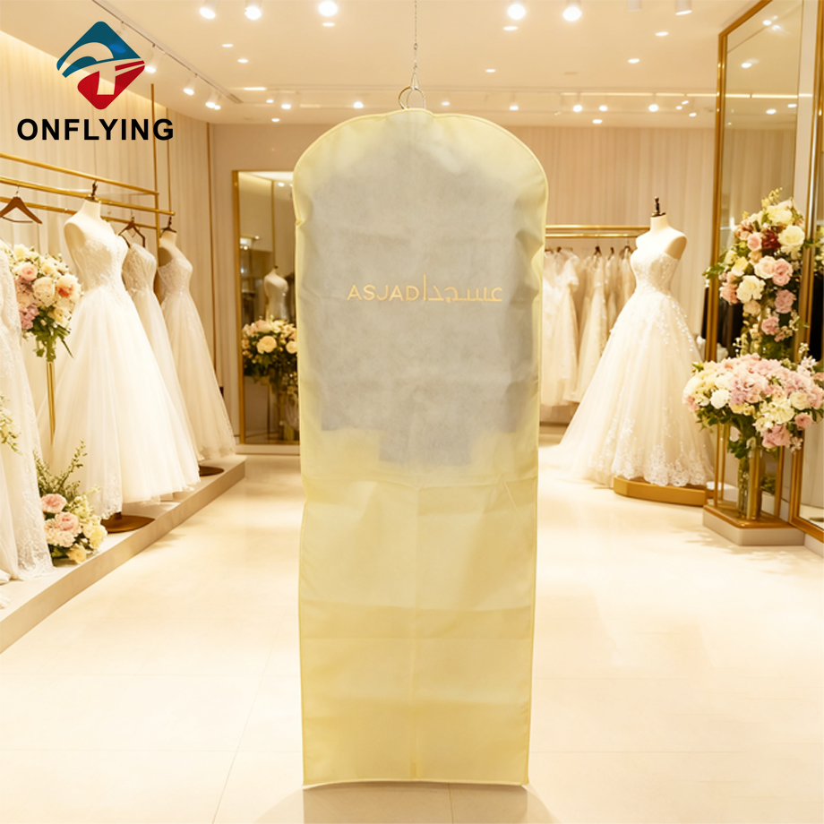 ロゴ付きの高級カスタム不織布ロングドレスダストバッグ中国メーカー